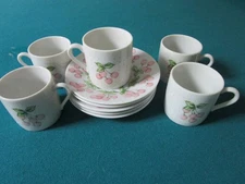 Jubilee Toscany Collection Japan 5 Cups/Saucers Floral 10pcs  ^