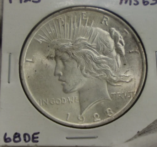 1923 US Peace Silver Dollar $1 Unc