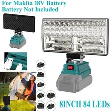 8" LED Work Light For Makita 18V Battery Workshop Flashlights USB Torch Camping