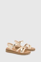 Good For The Sole Gold Wedges Womens Daywear Sandals