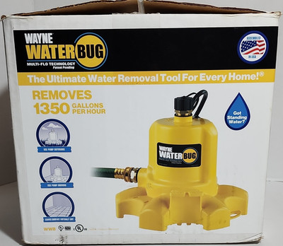 Wayne WWB WaterBug Utility Pump Multi-Flo, 1350 GPH, Submersible, 3/4''
