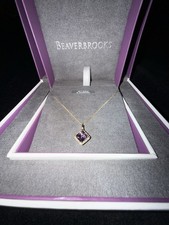 Beaverbrooks Ladies 9ct Gold Amethyst & Diamond Necklace – New, Never Worn