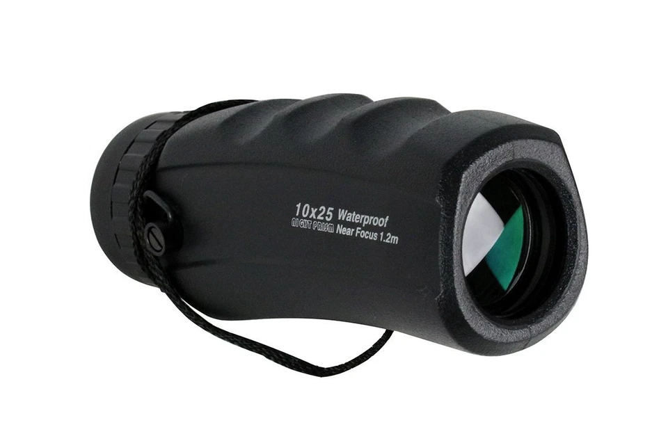 Perrini 10x25 Black Monocular with Nylon Sheath – Compact & Waterproof - Image 3 of 4