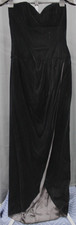 Vintage Victor Costa Black Strapless Velvet Dress