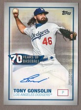 TONY GONSOLIN 2021 Topps 70 YEARS OF BASEBALL Auto Certified Autograph Dodgers