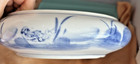 VTG LARGE CHINESE COVERED BOWL-BLUE AND WHITE LOTUS AND DUCK-HAND PAINTED — photo 8