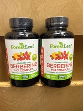 2 ForestLeaf Advanced Dual Berberine HCl Berberine Supplement 1300mg 03/28