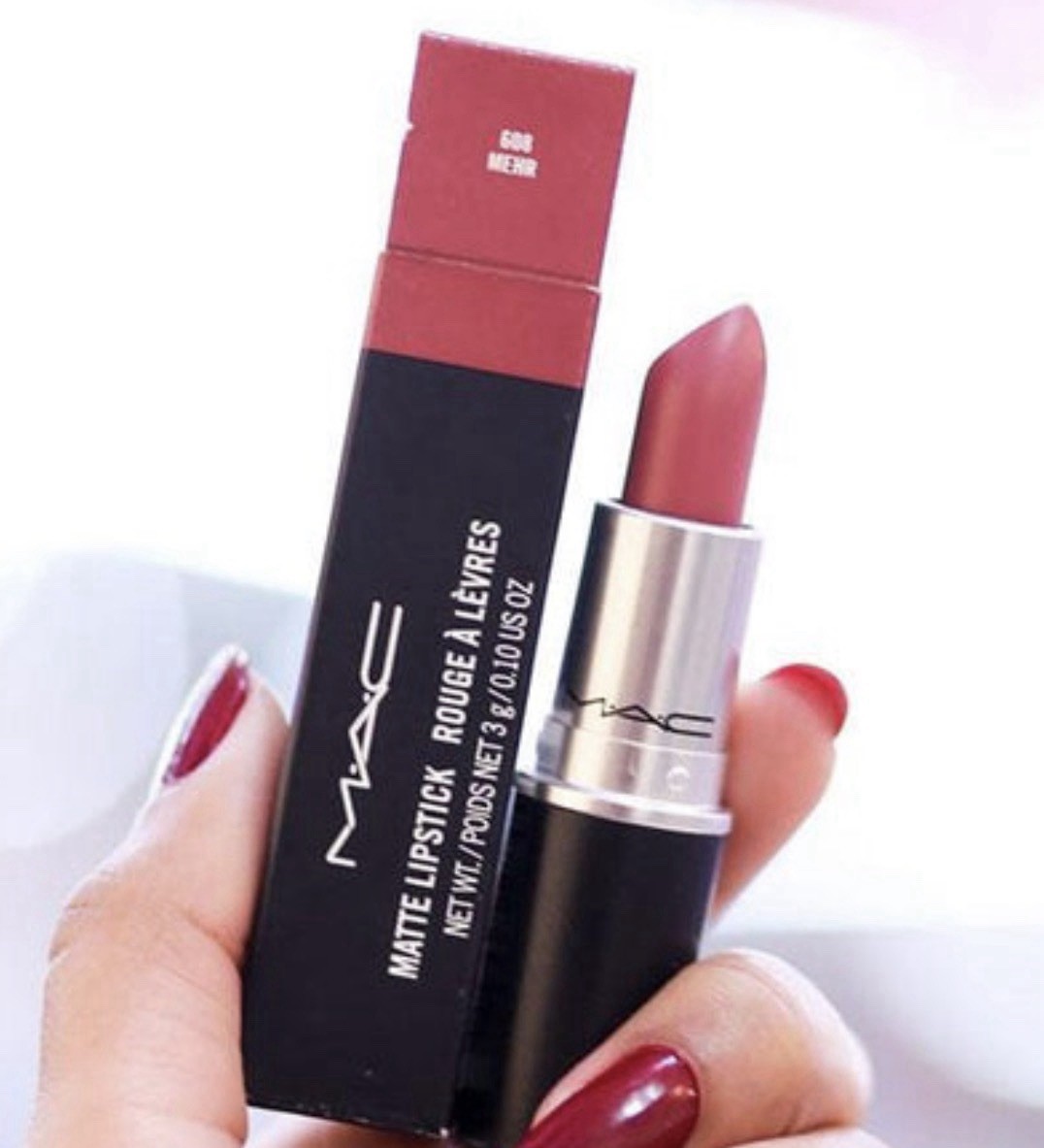 MAC Cosmetics Mehr Matte Lipstick 3g 608 Authentic 💯-image