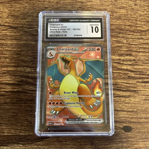Pokémon Charizard Ex 183/165 Scarlet and Violet 151 Holo Rare CGC 10
