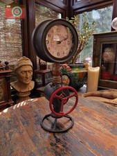 INDUSTRIAL THEME PIPE CLOCK, Distressed Look, Free Standing, Steampunk, Desk.
