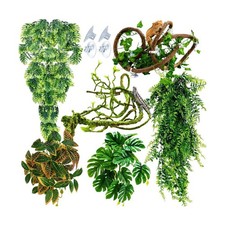 Reptile Plants for Terrarium Tank, Artificial Hanging Plant Vines with Suctio...