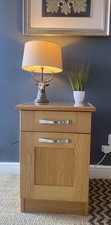 Light Oak Veneer Side/Lamp Table with Glass Top Insert