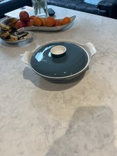 Elegant Vintage Poole Pottery Twin Tone Lidded Oven Dish Teal Very Good Cond