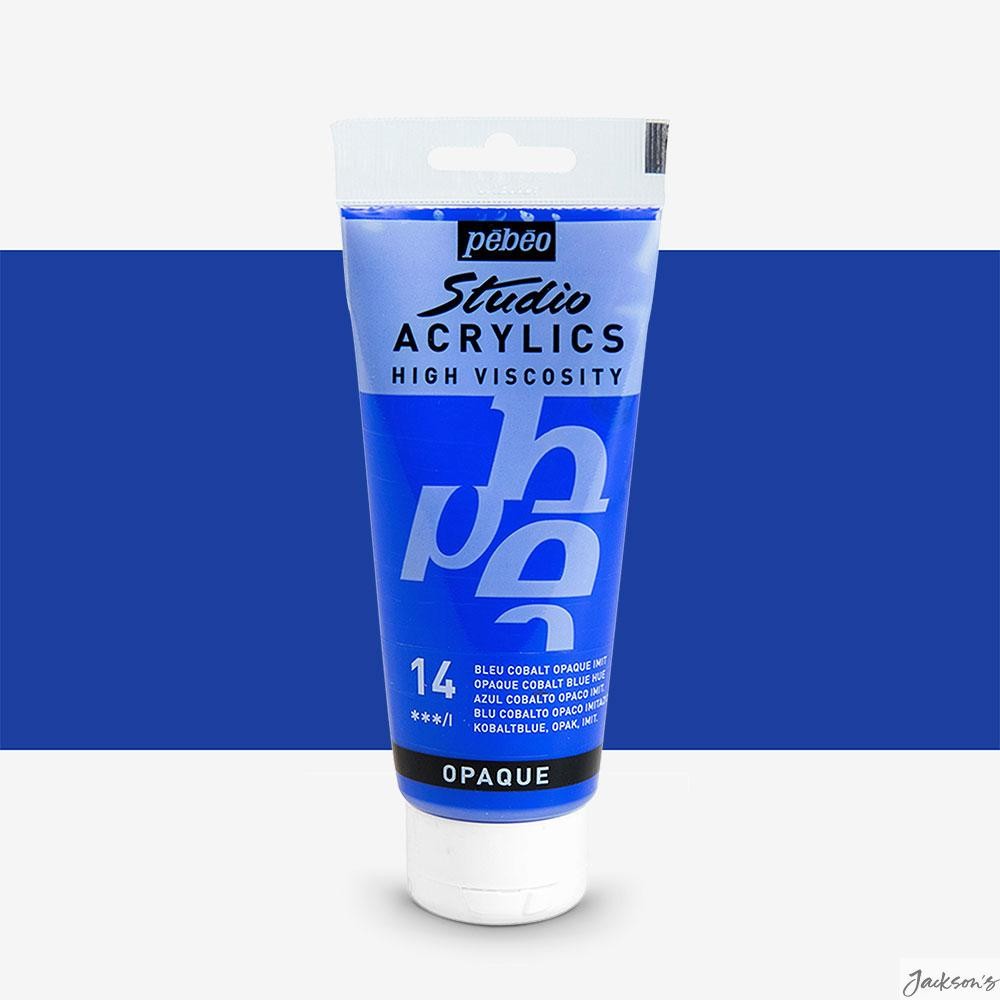 Pebeo Studio Acrylic Paint High Viscosity 100ml Opaque Cobalt Blue Hue