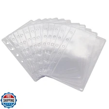 12 Pack A7 Size Clear Sheet Protectors 2.6 x 4.8 Inch Plastic Sleeves Page Pr
