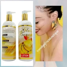 X  1 Bottle.  Gluta Banana Body Lotion 500ml X 1  Super Eclaircissant 