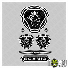 Set 7 adesivi Scania modellismo 1:14 1:16 camion RC camion adesivi Tamiya black