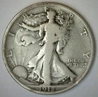 1918 Walking Liberty Silver Half Dollar Coin 50c Circulated FINE US Type Coin