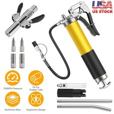 7000PSI Heavy Duty Professional Grease Gun Kit Flexible Hose with Extension Pipe