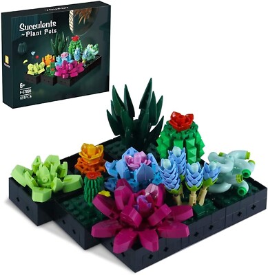 Succulent Flower Plant Bonsai Pots Botanical Building Set Gift Home Office Decor