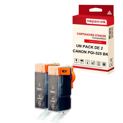Cartouche CANON PGI 525XL Noir compatible x2 NOPAN-INK - Photo 1/3