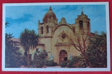 Vintage Postcard of 1770 San Carlos Mission, Carmel, CA-kept Pristine in Album