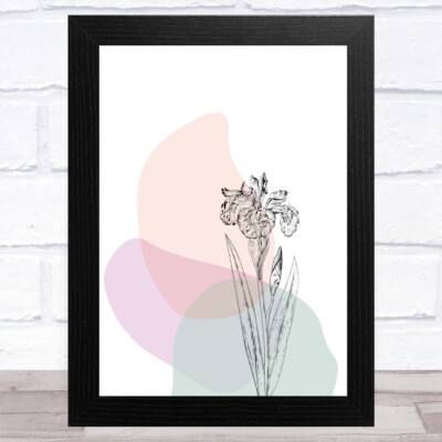 Iris Blume auf abstrakten Formen Wandkunstdruck