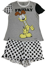 Official Paws Garfield Odie "Friday" Shirt  Shorts 2-Piece Set  XS 
