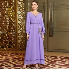 Elegant Women Dubai Chiffon Kaftan Muslim Long Dress Turkey Abaya Evening Party