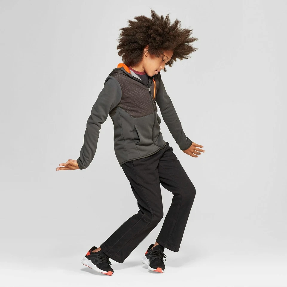 Sudadera con capucha de lana con cremallera completa Elevated Tech para niños - C9 Champion gris carbón XS Foto 3 de 3