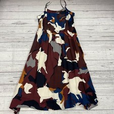 New Ann Taylor Loft Burgundy Blue White Dress Women’s Size 2