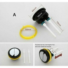 Replacement Round Toilet Flush Push Button ABS Dual Type Press Switch 38/48/58mm