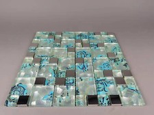 Stock Clearance New Mosaic Tile Sheet Silver Chrome/Blue 200 Sheets Available