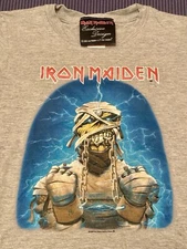 2015 Iron Maiden LLP Exclusive Design T-shirt Youth 5/6 Small Grey GoodCondition