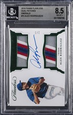 2019 PANINI FLAWLESS SIG PATCHES EMERALD #SP-AX ALEX RODRIGUEZ #/3 BGS 8.5