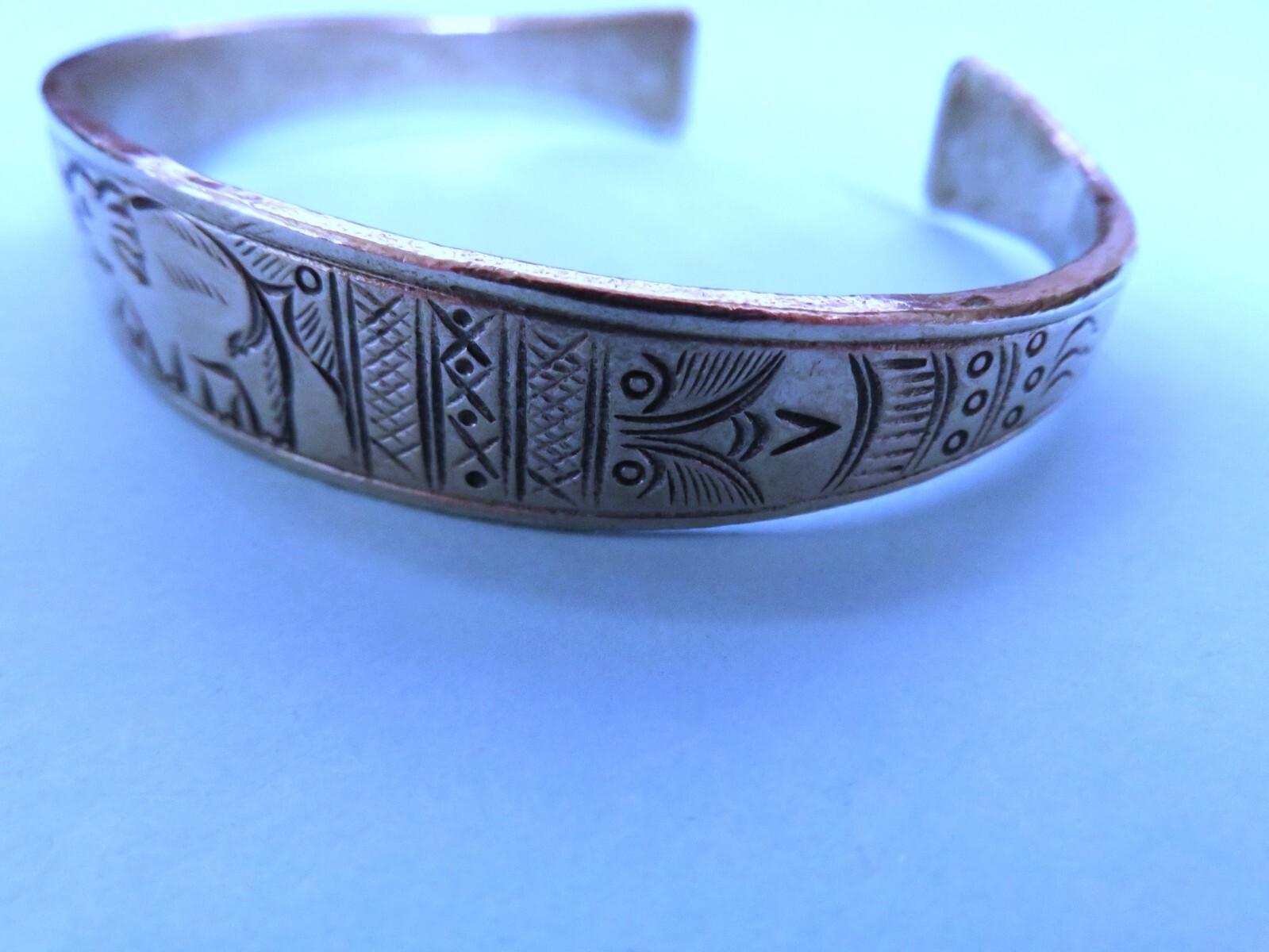 Engraved Metal Cuff Bangle Bracelet From Thailand… - image 12