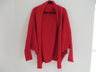 Cherfly Women's Oversized Sweater Cover Up Red Size M NWT | eBay