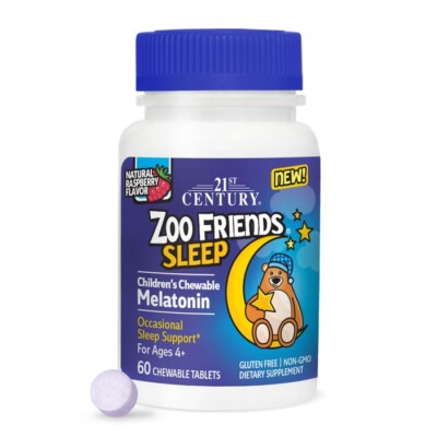 21st Century Zoo Friends Sleep Chewable Tablets Raspberry 60 EA