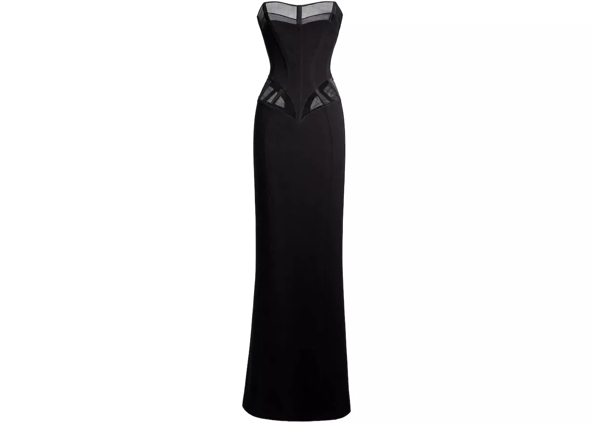 Justin Alexander champagne/black tulle velvet A LIne wedding dress UK 14,  US 12 | Eve's Wedding Shop