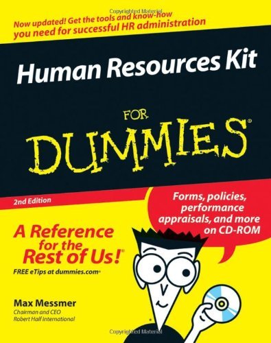 Human Resources Kit For Dummies By Harold Messmer Jr 9780470049303 EBay