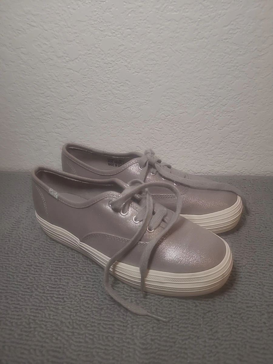 KEDS Ortholite Silver Gray Metallic Lace Sneakers Shoes WF56557M Women s Size 6
