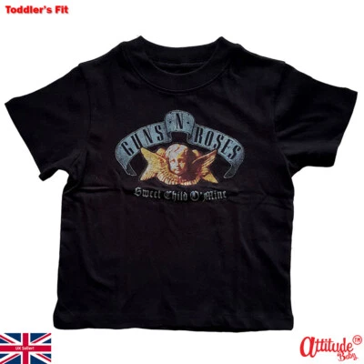 ATTITUDE BABY ROCK BAND Guns N Roses Toddler T Shirts-Official-Guns N Roses Sweet Child O Mine Blue Logo