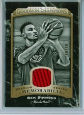 2017 Upper Deck Goodwin Champions Black White JERSEY Premium Ben Simmons /10 RC