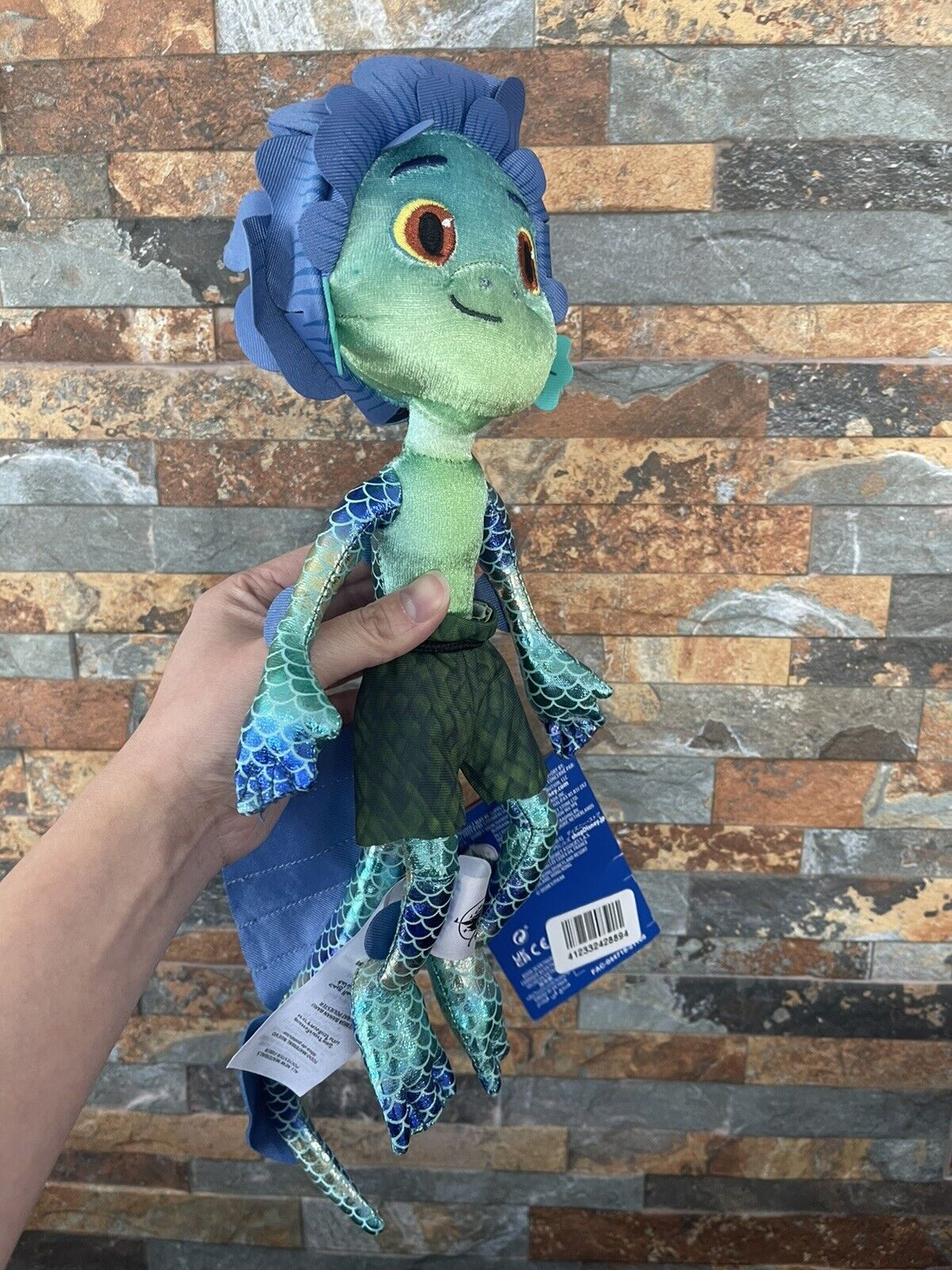 Disney’s Lucca Pixar Luca Paguro Sea Monster Soft Stuffed Doll Toy  Authentic 12”