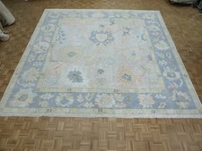 13'4 x 13'4 Square Hand Knotted Gray Modern Oushak Oriental Rug G11863