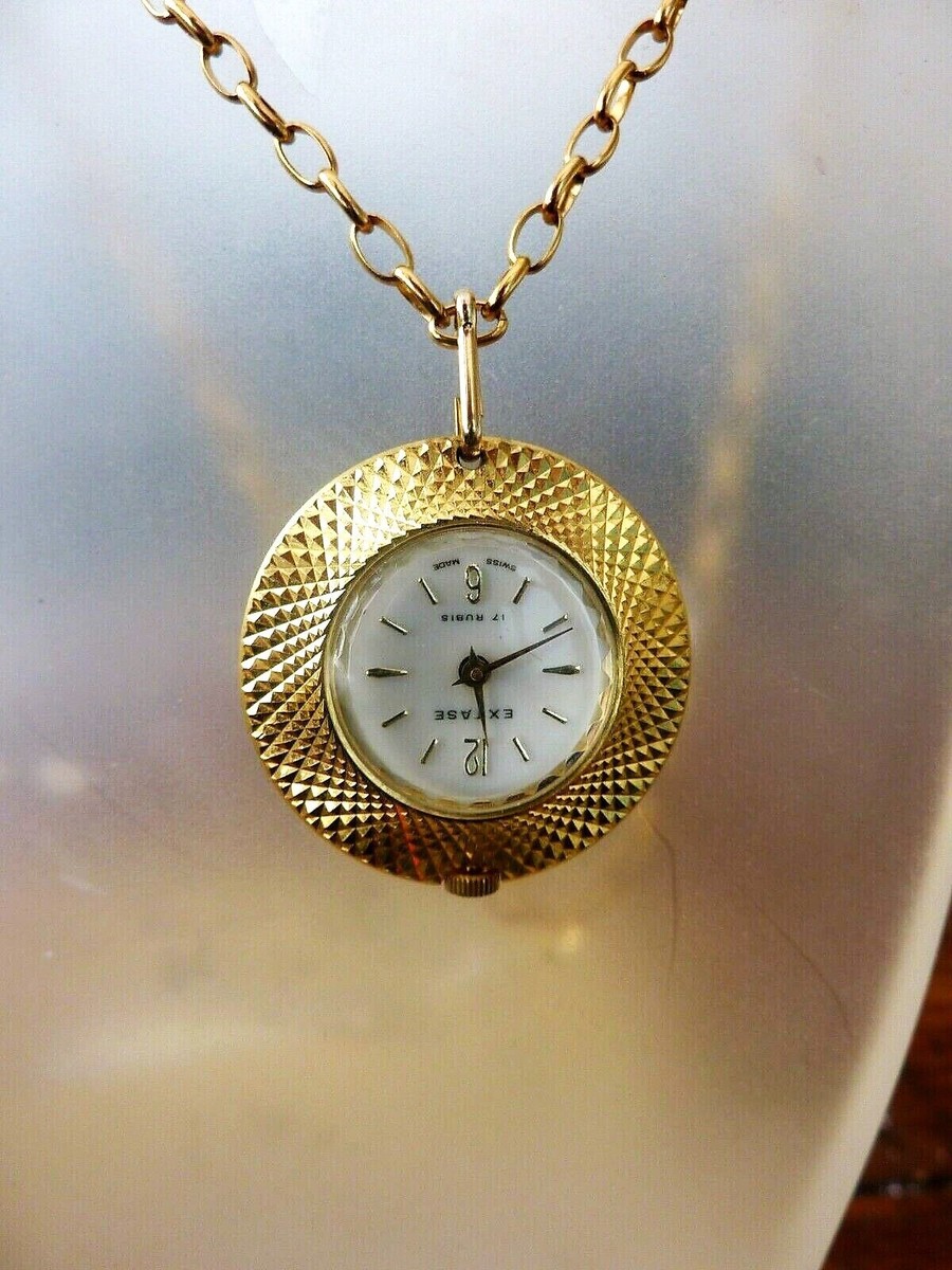 VINTAGE 1960/70's SWISS MADE 17 JEWEL LADIES FOB WATCH PENDANT by