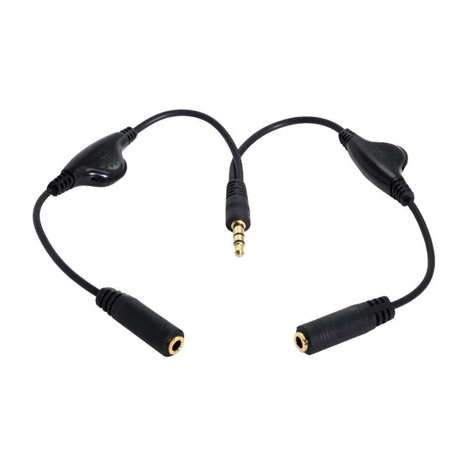 3.5mm AUX Audio Mic Splitter Cable Headphone Adapter 1 Male to 2 Female Sound - Image 4 of 4