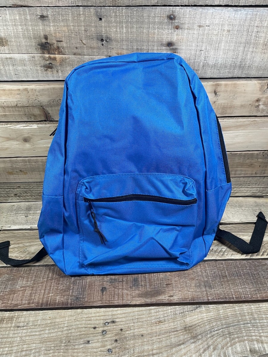 Moda West Blue Backpack Lightweight Standard 17” Knapsack Black School Book  Bag