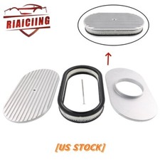 15 X 2 Full Retro Finned Oval Aluminum Air Cleaner Assembly Kit W Element New 15 X 2 Full Retro Finned Oval Aluminum Air Cleaner Assembly Kit W Element New