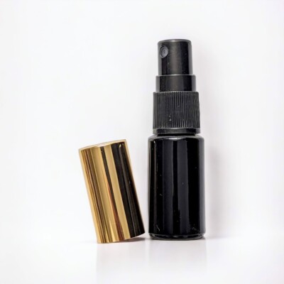 10ml Schwarz Glanz Glas Parfümzerstäuber, Nachfüllbar mit Trichter
